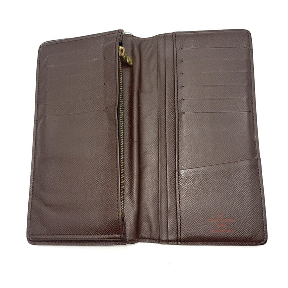 Authentic LOUIS VUITTON Damier Ebene Long Wallet Brazza Credit Cards Checkbook - Picture 4 of 16